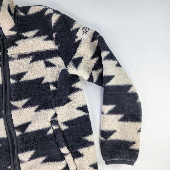 The North Face Girl's Campshire Full zip sweater Sz L 14-16 shepra Aztec jackets - Picture 9 of 11